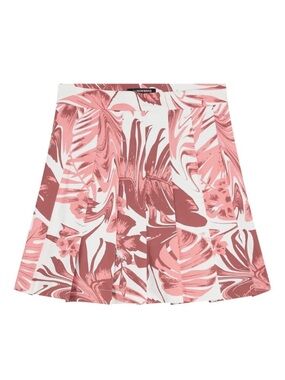 J.Lindeberg Adina Print Tropical Hibiscus Pink Pleated Tennis Golf Skirt